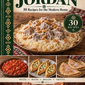 Actual cover of the A Taste of Jordan PDF cookbook.