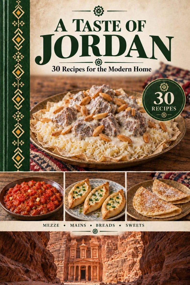 Actual cover of the A Taste of Jordan PDF cookbook.