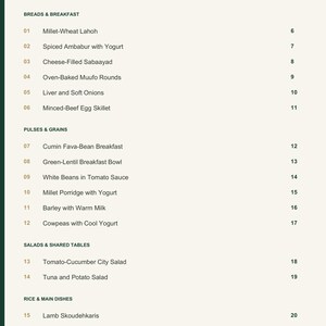 Actual PDF page 3 from A Taste of Djibouti: Contents, page 1.