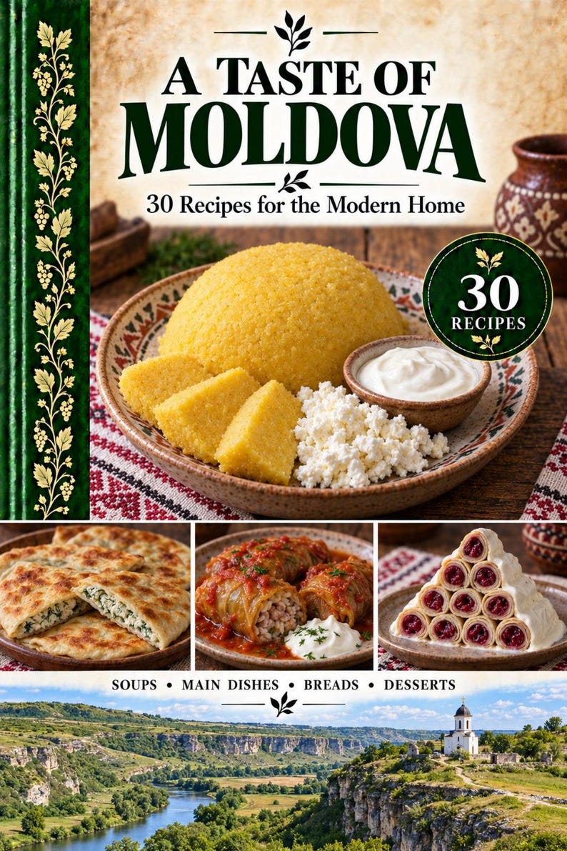 Actual cover of the A Taste of Moldova PDF cookbook.