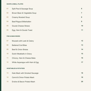 Actual PDF page 3 from A Taste of Netherlands: Contents, page 1.