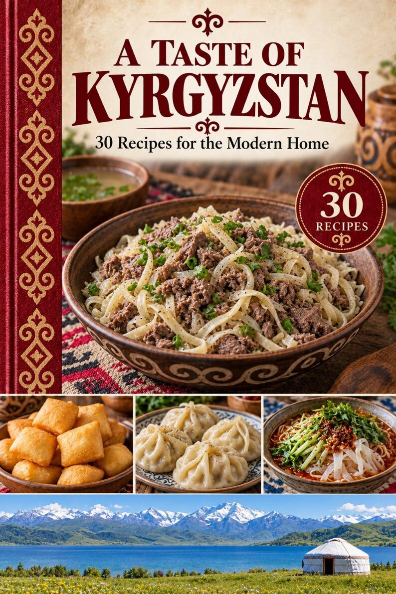 Actual cover of the A Taste of Kyrgyzstan PDF cookbook.
