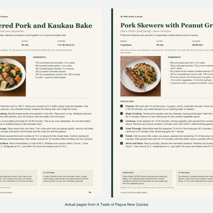 Two actual recipe pages from A Taste of Papua New Guinea.