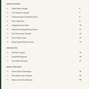 Actual PDF page 3 from A Taste of Burundi: Contents, page 1.
