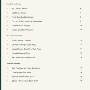 Actual PDF page 3 from A Taste of Grenada: Contents, page 1.