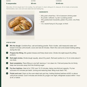 Actual PDF page 13 from A Taste of Ecuador: Fried Cheese Empanadas recipe page.