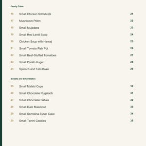 Actual PDF page 4 from A Taste of Israel: Contents, page 2.