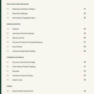 Actual PDF page 4 from A Taste of Jamaica: Contents, page 2.