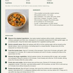 Actual PDF page 13 from A Taste of Gambia: Vegetable Cashew Domoda recipe page.