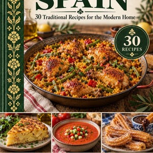 Actual cover of the A Taste of Spain PDF cookbook.