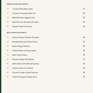 Actual PDF page 4 from A Taste of Liberia: Contents, page 2.