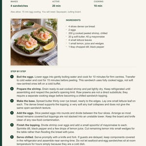 Actual PDF page 6 from A Taste of Denmark: Shrimp & Egg Rye Sandwiches recipe page.