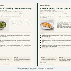 Two actual recipe pages from A Taste of Saint Vincent and the Grenadines.