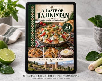 Tajikistan Cookbook PDF - 30 Recipes, English Digital Download