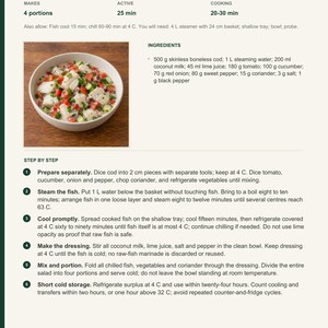Actual PDF page 6 from A Taste of Fiji: Cooked-Fish Coconut-Lime Salad recipe page.