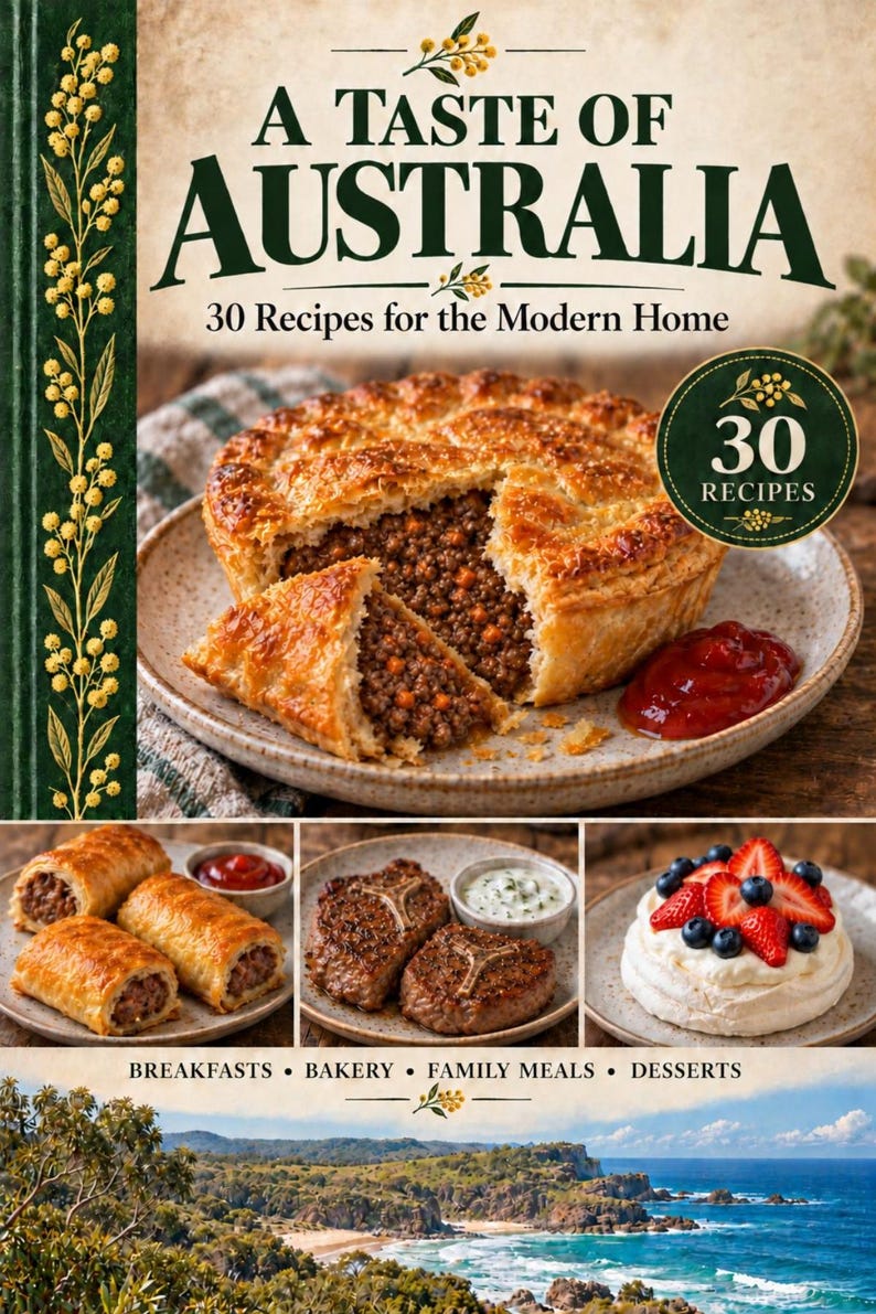 Actual cover of the A Taste of Australia PDF cookbook.