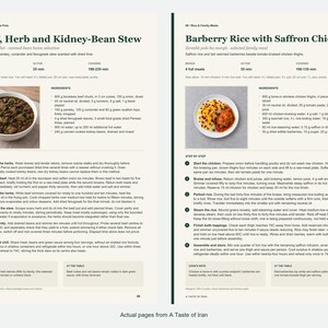 Two actual recipe pages from A Taste of Iran.