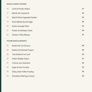 Actual PDF page 4 from A Taste of United Kingdom: Contents, page 2.