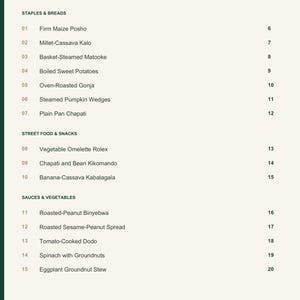 Actual PDF page 3 from A Taste of Uganda: Contents, page 1.