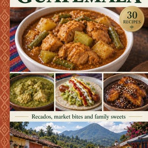 Actual cover of the A Taste of Guatemala PDF cookbook.