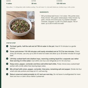 Actual PDF page 13 from A Taste of Nicaragua: Chilled Beef Salpicon recipe page.
