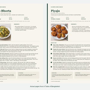 Two actual recipe pages from A Taste of Bangladesh.