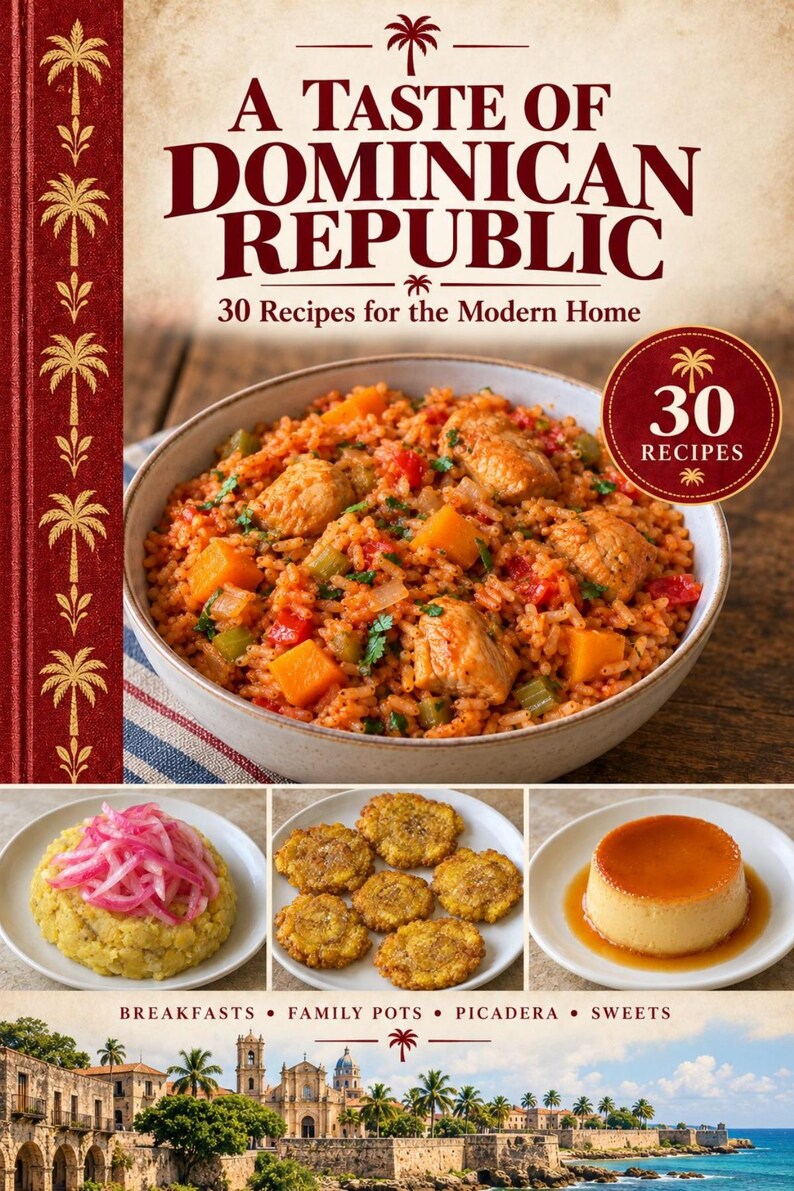 Actual cover of the A Taste of Dominican Republic PDF cookbook.