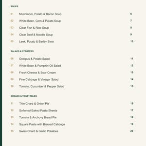 Actual PDF page 3 from A Taste of Croatia: Contents, page 1.