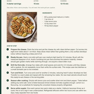 Actual PDF page 6 from A Taste of Cyprus: Grilled Halloumi with Lemon recipe page.
