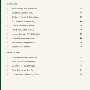 Actual PDF page 4 from A Taste of Romania: Contents, page 2.