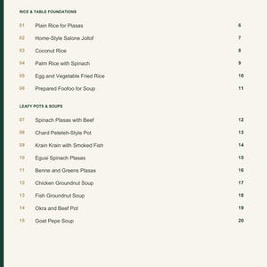 Actual PDF page 3 from A Taste of Sierra Leone: Contents, page 1.