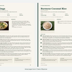 Two actual recipe pages from A Taste of Myanmar.