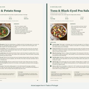 Two actual recipe pages from A Taste of Portugal.