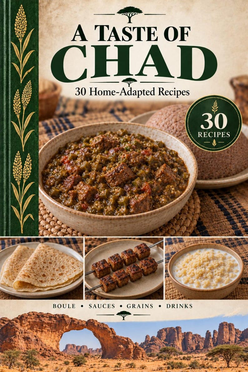 Actual cover of the A Taste of Chad PDF cookbook.