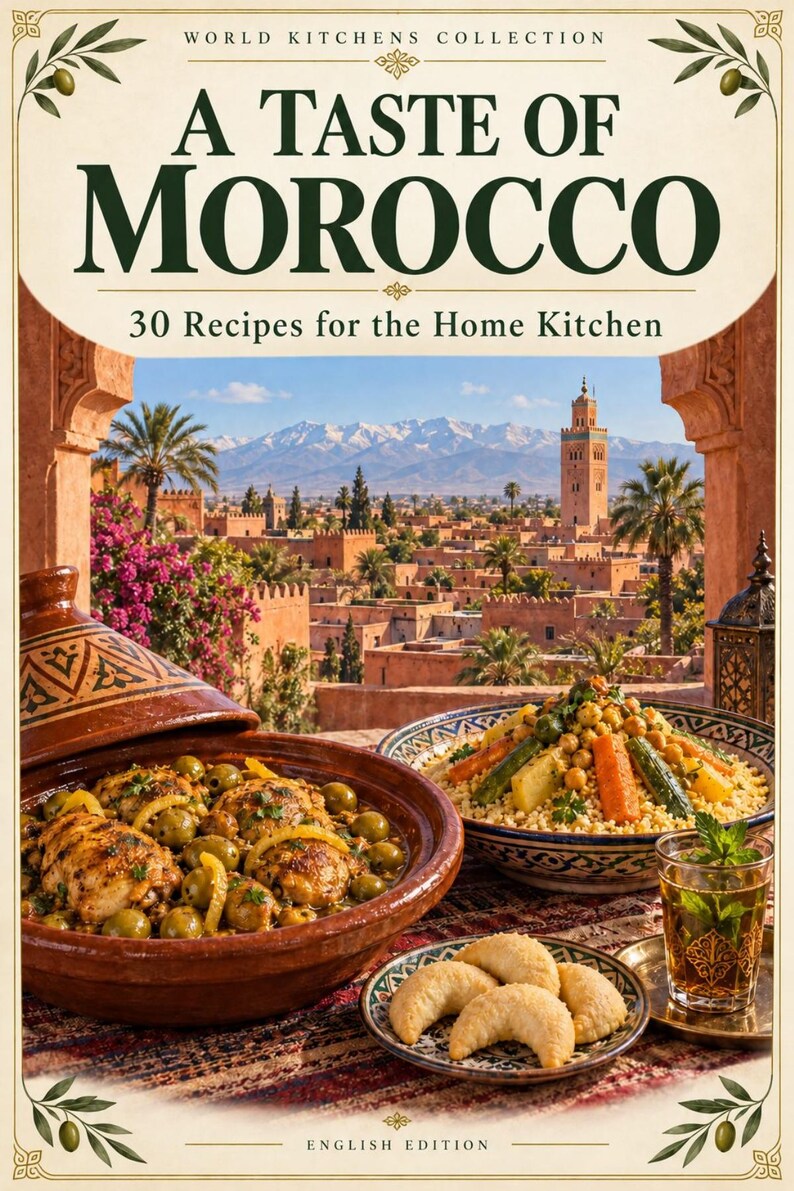 Actual cover of the A Taste of Morocco PDF cookbook.
