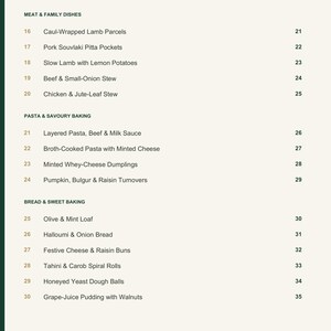 Actual PDF page 4 from A Taste of Cyprus: Contents, page 2.