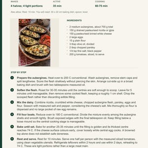 Actual PDF page 13 from A Taste of Albania: Aubergine Boats with White Cheese recipe page.