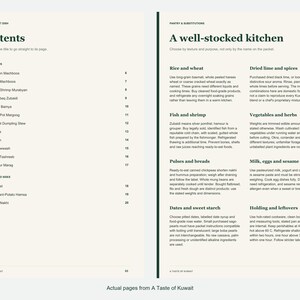 Actual contents and kitchen-notes pages from A Taste of Kuwait.