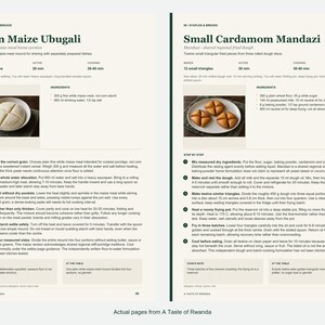 Two actual recipe pages from A Taste of Rwanda.