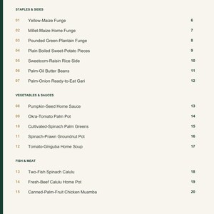 Actual PDF page 3 from A Taste of Angola: Contents, page 1.