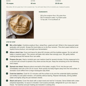Actual PDF page 6 from A Taste of Sudan: Thin Sorghum Crepes recipe page.