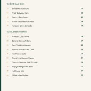 Actual PDF page 4 from A Taste of Sao Tome and Principe: Contents, page 2.