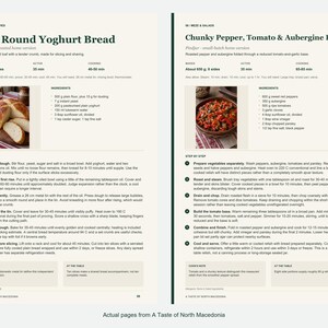 Two actual recipe pages from A Taste of North Macedonia.