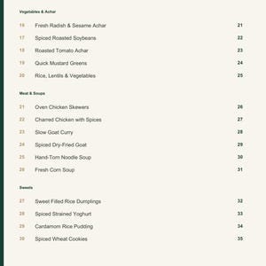 Actual PDF page 4 from A Taste of Nepal: Contents, page 2.