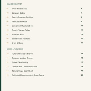 Actual PDF page 3 from A Taste of Zimbabwe: Contents, page 1.