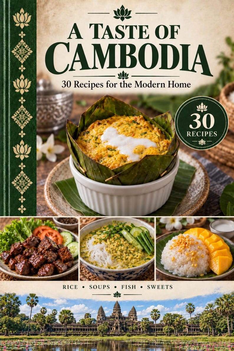 Actual cover of the A Taste of Cambodia PDF cookbook.