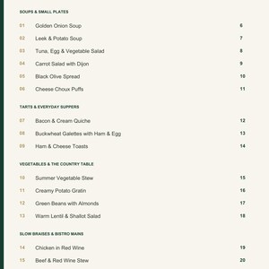 Actual PDF page 3 from A Taste of France: Contents, page 1.
