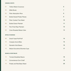Actual PDF page 3 from A Taste of Cameroon: Contents, page 1.