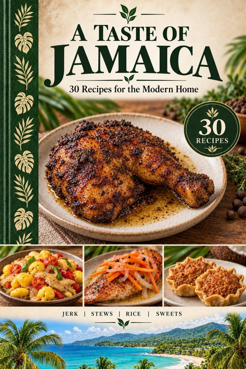 Actual cover of the A Taste of Jamaica PDF cookbook.