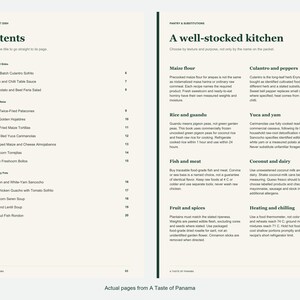 Actual contents and kitchen-notes pages from A Taste of Panama.